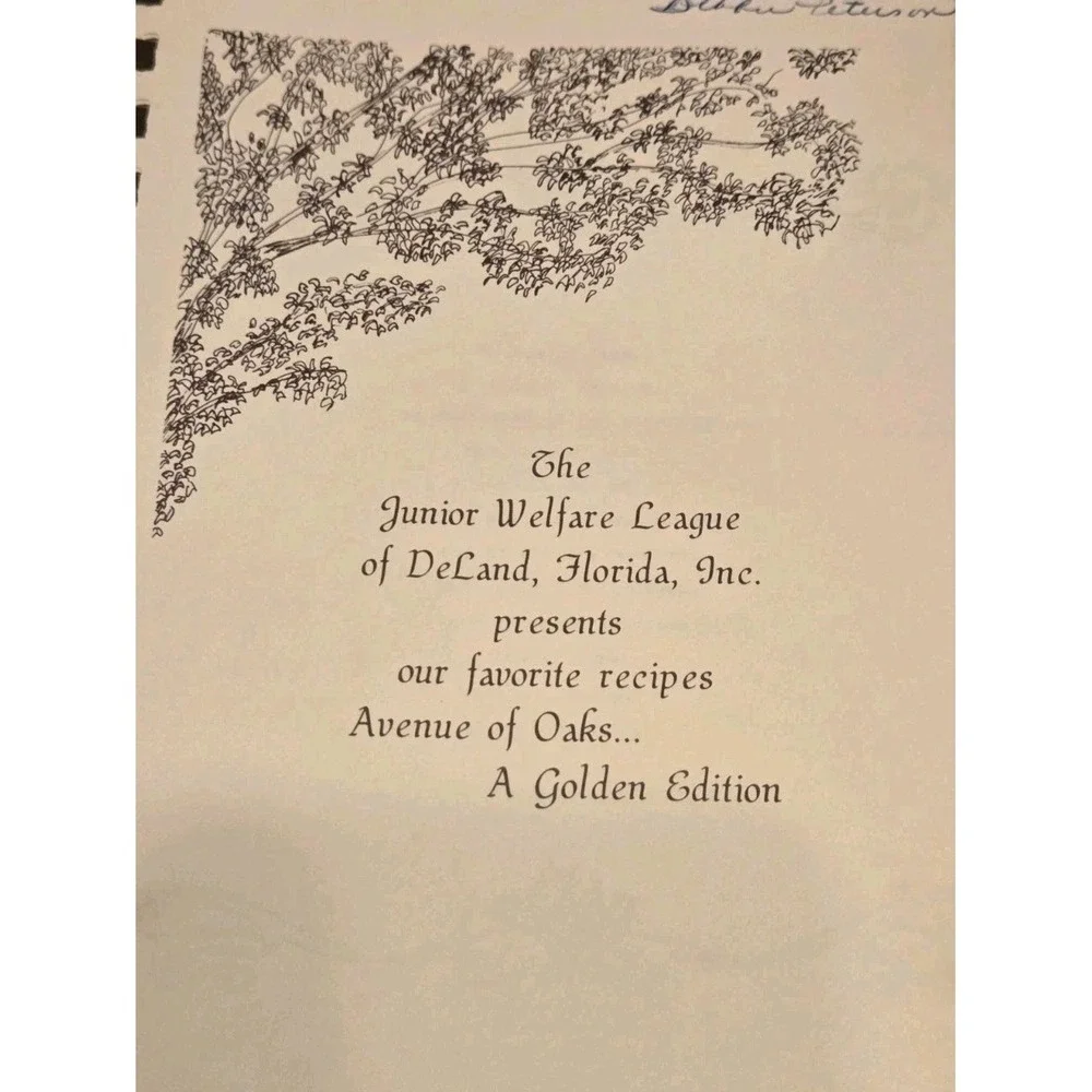 1979 Vintage Cookbook Junior League Deland FL  Avenue of Oaks A Golden Edition